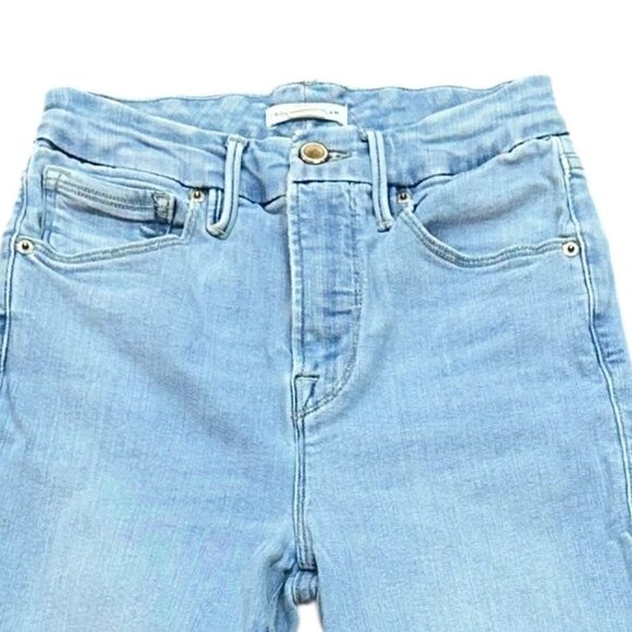 Good American Good Waist‎ Light Wash Skinny High Waist Denim Jeans 2/26 GW504T - Picture 2 of 6